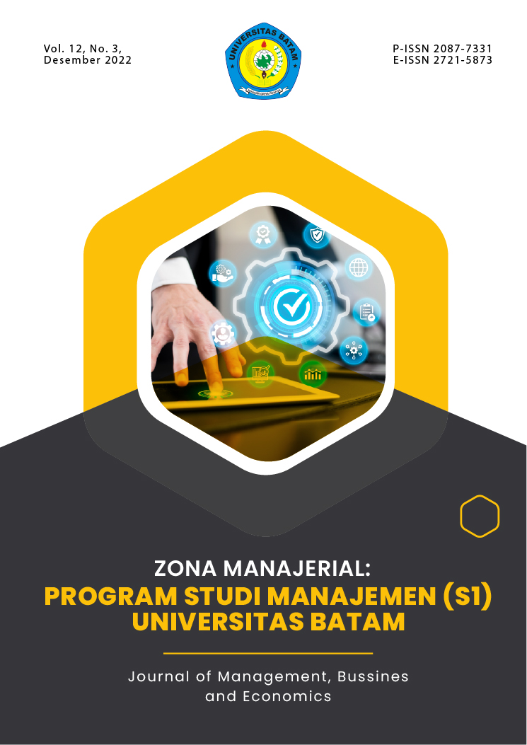 					View Vol. 12 No. 3 (2022): Zona Manajerial: Program Studi Manajemen
				