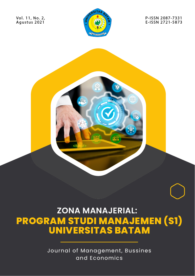 					View Vol. 11 No. 2 (2021): Zona Manajerial: Program Studi Manajemen
				